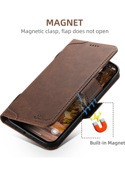 iPhone12 Pro 6.1 Inç/12 6.1 Inç Kasa Için Magsafe Litchi Doku Deri Telefon Kablosu ile Uyumlu (Yurt Dışından)