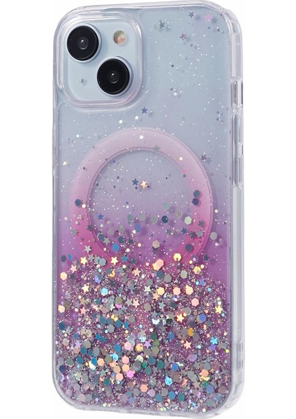 iPhone13 Vaka Gradyan Glitter Acrivlic+Tpu Manyetik Telefon Kapak Pembe Için Jtw Serisi (Yurt Dışından)