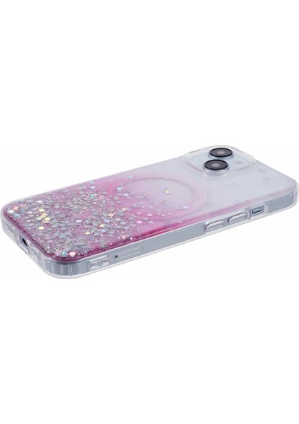 iPhone13 Vaka Gradyan Glitter Acrivlic+Tpu Manyetik Telefon Kapak Pembe Için Jtw Serisi (Yurt Dışından)