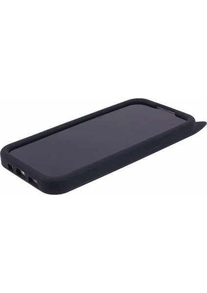 iPhone13 Akıllı Telefon Kılıfı 3D Bıyık Kedi Şok Geçirmez Silikon Cep Telefonu Kapak Black (Yurt Dışından) fırsatları