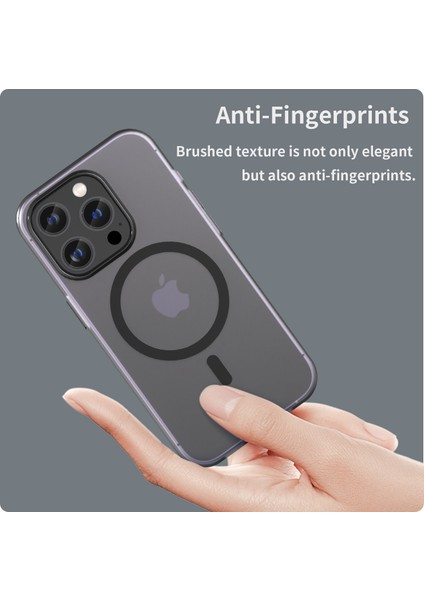 iPhone14 Pro Max Için Manyetik Kasa Magsafe Mat Terregent Mat Arka Kapak Black ile Uyumlu (Yurt Dışından)