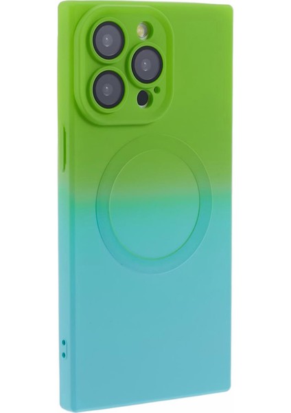 Hh Serisi iPhone13 Pro Max Tpu Kasası Magsafe Kabullu Kapak Yuruku Green+Mavi Ile Ilgili (Yurt Dışından)