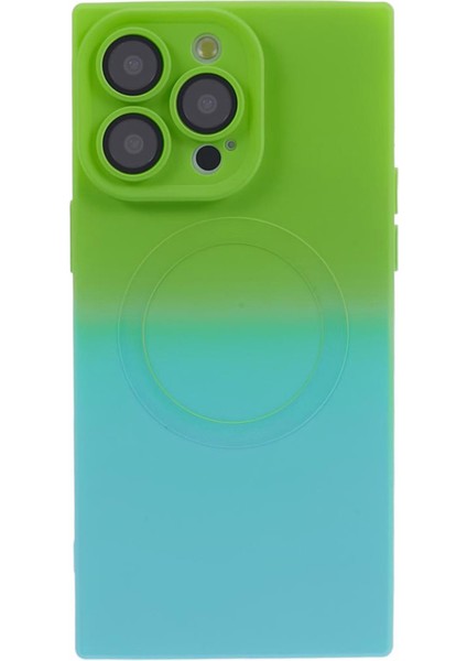 Hh Serisi iPhone13 Pro Max Tpu Kasası Magsafe Kabullu Kapak Yuruku Green+Mavi Ile Ilgili (Yurt Dışından)