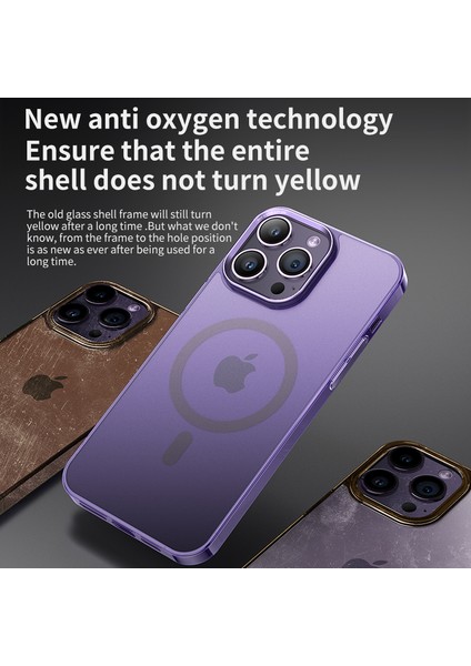 Magsafe Shockproof Pc+Temperli Cam Mat Kapak Şifa ile Uyumlu iPhone14 Pro Kılıfı Için (Yurt Dışından) fiyatları
