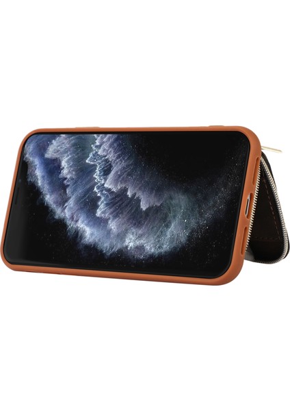 iPhone11 Pro Max Cep Telefon Kılıfı Pu Deri+Tpu Kickstand Cover-Brown (Yurt Dışından) modelleri