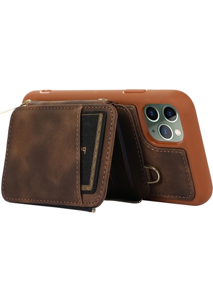 iPhone11 Pro Max Cep Telefon Kılıfı Pu Deri+Tpu Kickstand Cover-Brown (Yurt Dışından) fırsatları