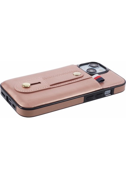 iPhone13 Için 6.1 Inç Kasa Retro Pu Deri+Tpu Kickstand Telefon Kapağı Kart Yuvası ile Altın (Yurt Dışından) indirimleri