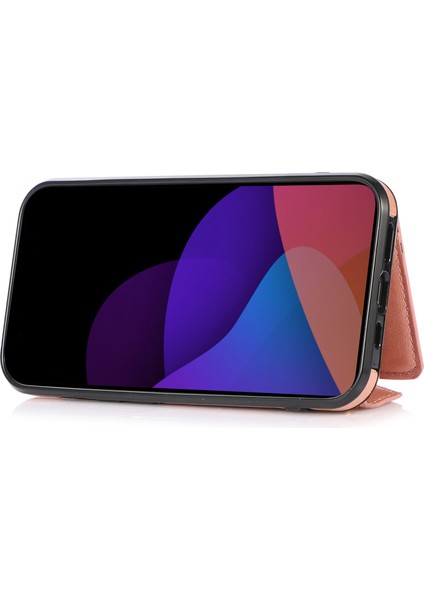 iPhone14 Plus Içinplus Kılıf Kart Tutucu Kickstand Pu+Tpu Cep Telefonu Kapağı Omuz Kayışı Golü Altın (Yurt Dışından)