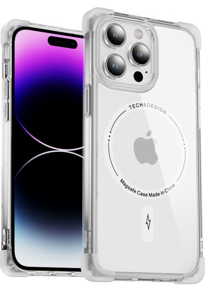 iPhone14 Pro Max Cep Telefon Kılıfı Ince Kapak Magsafe-Tökez Beyazla Uyumlu Ysm Takviyeli Köşeler Serisi (Yurt Dışından)