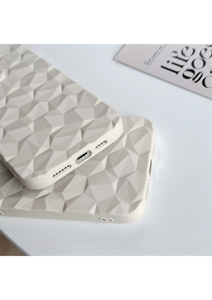 iPhone13 Pro 6.1 Inç Elektrapan Petek Prizma Deseni Telefon Kapak Black Için Yumuşak Tpu Kılıf (Yurt Dışından)