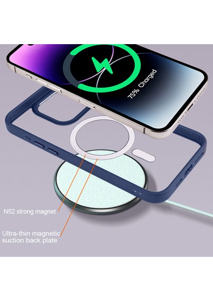 Iphone 14 Pro Max Clear Case Için Tpu+Pc Ince Telefon Sapfire Telefon Kılıfı (Yurt Dışından)