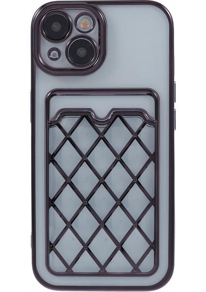iPhone13 Için Jj Serisi 6.1 Inç Tpu Kılıf Elektrokaplanmış Anti-Çizelge Kartı Yuvası Koruyucu Kapak Black (Yurt Dışından)