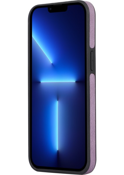 iPhone13 Pro 6.1 Inç Cep Telefonu Kılıfı Ekleme Pu Deri+Tpu Şok Geçirmez Arka Kabuk-Mor (Yurt Dışından) modelleri