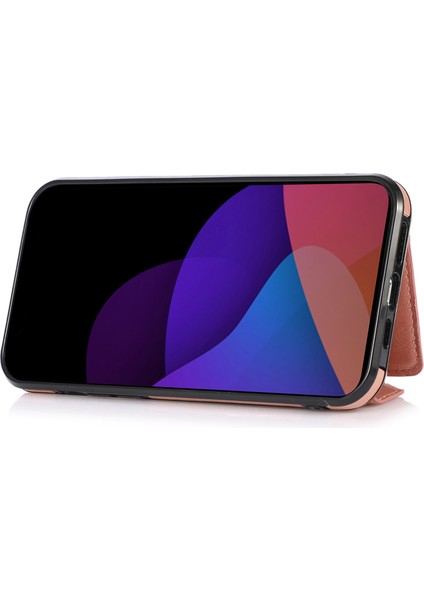 iPhone13 Pro 6.1 Inç Cep Telefon Kılıfı Deri+Tpu Kart Torbası Golü Altın ile Kuşa Karşıtı Crossbody Cover (Yurt Dışından)