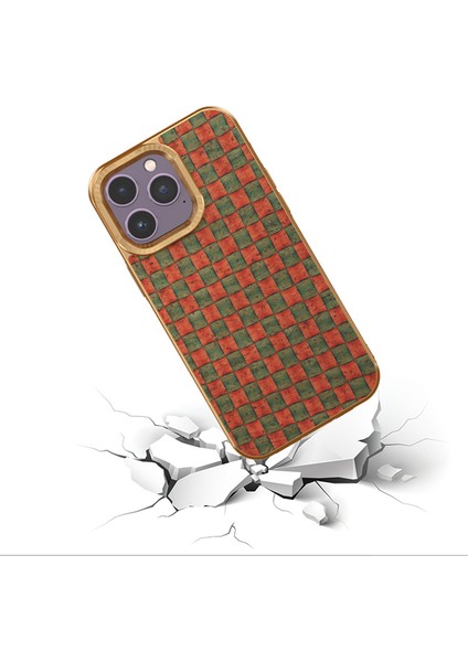 iPhone13 Pro Deri Kaplamalı Tpu+Pc Kılıfı Elektrapan Telefon Geri Kapak-Pat (Yurt Dışından)