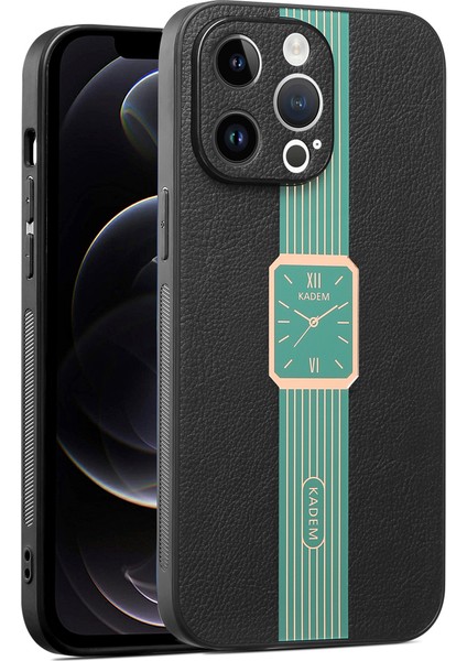 iPhone12 Pro 6.1 Inç Kasa Elektraplatma Pu+Tpu+Akrilik Anti-Drop Telefon Kapak Yeşili (Yurt Dışından)