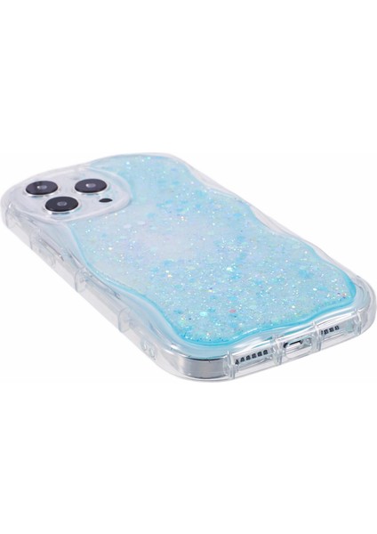 iPhone13 Pro Max Case Epoxy Glitter Sequins Için Jtw Serisi Kıvrım Anti-Sracratch Telefon Kapak Baby Blue (Yurt Dışından)