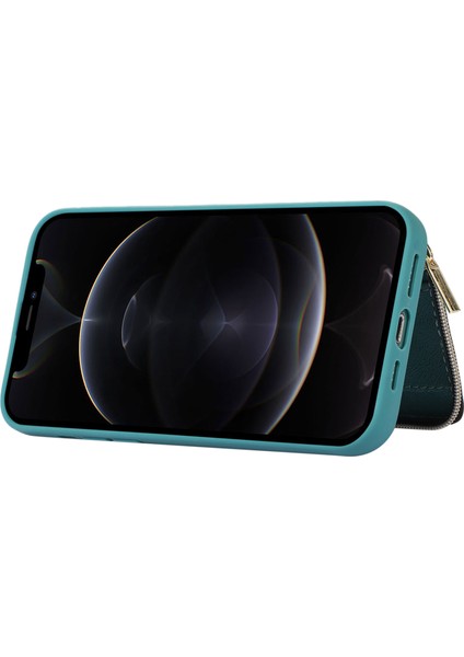 iPhone12/12 Pro Cep Telefonu Kasası Pu Deri+Tpu Yumru Dövüşü Kapak Yeşil (Yurt Dışından)