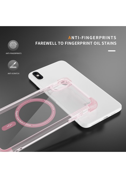 iPhoneXs Max Takviyeli Köşeler Serisi Magsafe Slım-Fıt Tpu+Akrilik Kabuk-Şeffaf Pembe (Yurt Dışından)