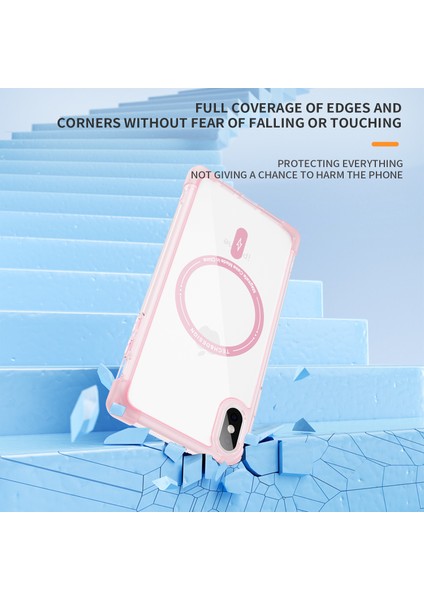 iPhoneXs Max Takviyeli Köşeler Serisi Magsafe Slım-Fıt Tpu+Akrilik Kabuk-Şeffaf Pembe (Yurt Dışından)