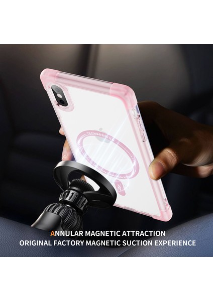 iPhoneXs Max Takviyeli Köşeler Serisi Magsafe Slım-Fıt Tpu+Akrilik Kabuk-Şeffaf Pembe (Yurt Dışından)