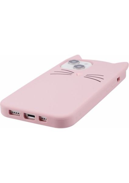iPhone14 Plus Yumuşak Silikon Telefon Kılıfı 3D Bıyık Kedi Şok Geçirmez Telefon Kapak Pembe (Yurt Dışından) fırsatları