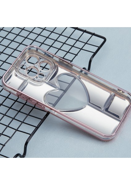 iPhone14 Pro Tpu Kasası Elektrapan Telefon Kapağı Için Mns Serisi Clear 3D Kalp Şekli Golü Altın (Yurt Dışından)