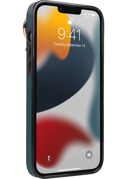 iPhone13 Pro Cep Telefonu Kılıfı Pileli Bileklik Pu Deri Kaplamalı Tpu Kapak Yeşili (Yurt Dışından) modelleri