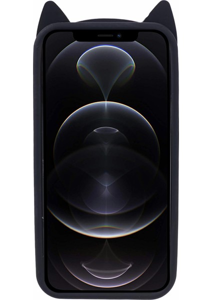 iPhone12 Pro 6.1 Inç/12 6.1 Inç Kasa 3D Bıyık Kedi Yumuşak Silikon Telefon Kabuk Black (Yurt Dışından) fiyatları