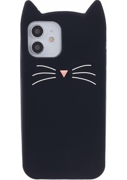 iPhone12 Pro 6.1 Inç/12 6.1 Inç Kasa 3D Bıyık Kedi Yumuşak Silikon Telefon Kabuk Black (Yurt Dışından) modelleri