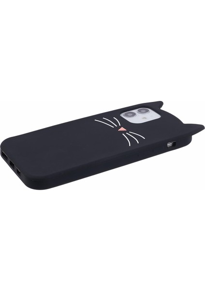 iPhone12 Pro 6.1 Inç/12 6.1 Inç Kasa 3D Bıyık Kedi Yumuşak Silikon Telefon Kabuk Black (Yurt Dışından) fırsatları