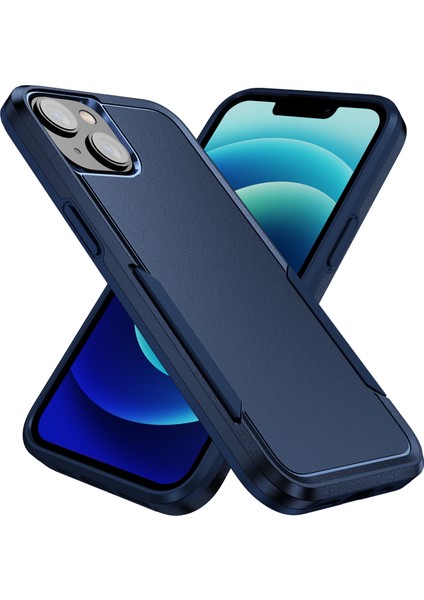iPhone15 Plus Şok Geçirmez Telefon Kasası Önleme Önleyici Pc+Tpu Arka Kapak-Mavi (Yurt Dışından)