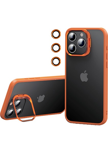 iPhone14 Pro Max Case Base Free Tpu+Pc Telefon Kapağı Lens Çerçeveli Kickstand-Orange (Yurt Dışından)