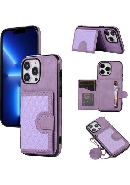 iPhone13 Pro Kasa Back Card Torba Deri Deri Tpu Kapak Omuz Kayışı Mühendisi (Yurt Dışından)
