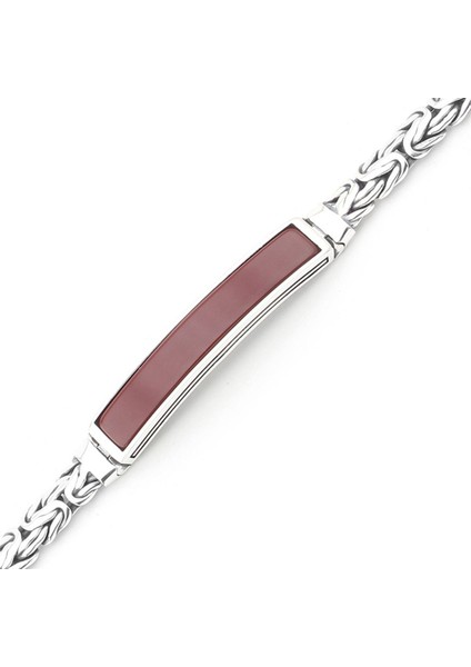 Erkek Gümüş 925 Kral Bileklik 6x2.5mm x 22 cm