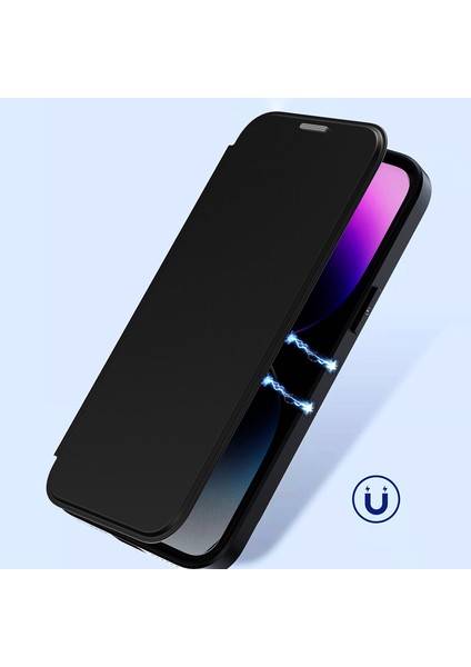 iPhone13 Pro 6.1 Inç Cep Telefonu Kılıfları Pu Deri+Tpu+Akrilik Kart Tutucu Kapak-Mavi (Yurt Dışından)