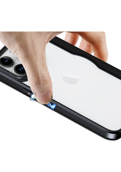 iPhone13 Pro 6.1 Inç Cep Telefonu Kılıfları Pu Deri+Tpu+Akrilik Kart Tutucu Kapak-Mavi (Yurt Dışından)