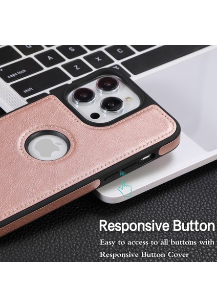 iPhone14 Pro Shell Logo Için Deri Cep Telefon Kılıf (Yurt Dışından)