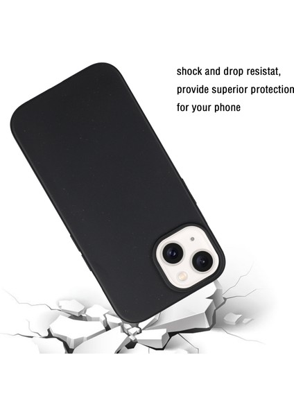 iPhone14 Plus Case Wheat Straw+Tpu Telefon Kapağı Magsafe-Black ile Uyumlu (Yurt Dışından)