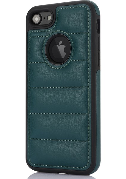 iPhone7/8/se (2020)/SE (2022) Cep Telefon Kılıfı Pu Deri+Tpu Logo Window-Green ile Arka Kapak (Yurt Dışından)