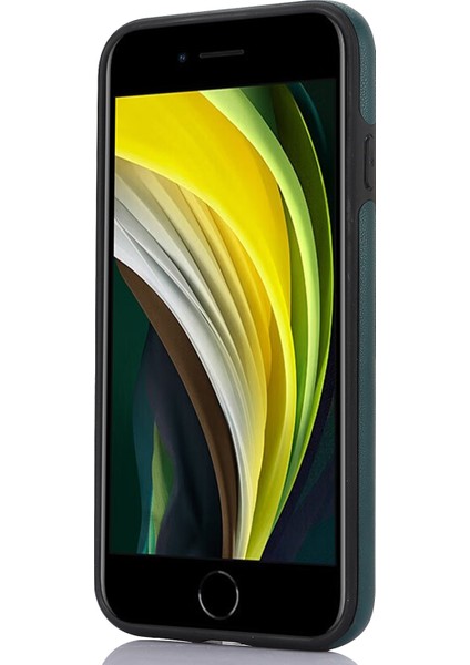 iPhone7/8/se (2020)/SE (2022) Cep Telefon Kılıfı Pu Deri+Tpu Logo Window-Green ile Arka Kapak (Yurt Dışından)