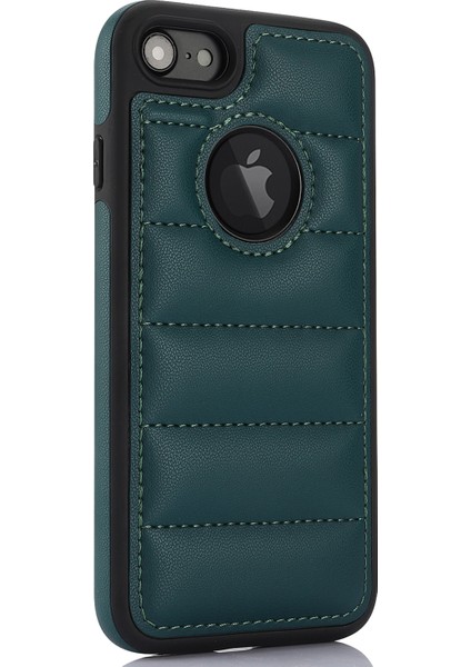 iPhone7/8/se (2020)/SE (2022) Cep Telefon Kılıfı Pu Deri+Tpu Logo Window-Green ile Arka Kapak (Yurt Dışından)