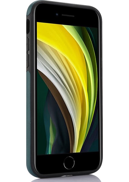 iPhone7/8/se (2020)/SE (2022) Cep Telefon Kılıfı Pu Deri+Tpu Logo Window-Green ile Arka Kapak (Yurt Dışından)