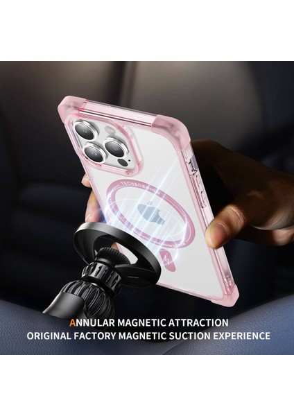iPhone13 Pro 6.1 Inç Kasa Tpu+Akrilik Büyük Arka Lens Deliği Kapağı Magsafe-Tövbe Pembe ile Uyumlu Ysm Takviyeli Köşeler Serisi (Yurt Dışından)