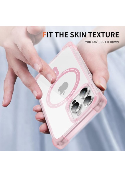 iPhone13 Pro 6.1 Inç Kasa Tpu+Akrilik Büyük Arka Lens Deliği Kapağı Magsafe-Tövbe Pembe ile Uyumlu Ysm Takviyeli Köşeler Serisi (Yurt Dışından)