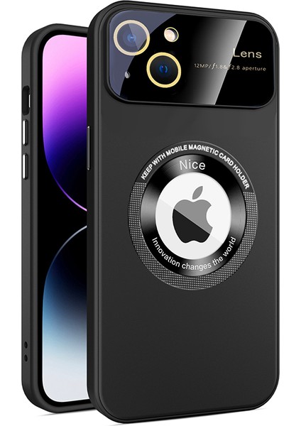 iPhone14 Plus Artı Manyetik Kasa Için Magsafe Pc+Tpu Telefon Kapak Black ile Uyumlu (Yurt Dışından)