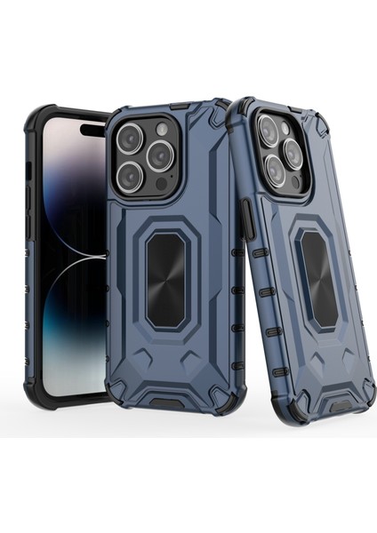 iPhone14 Pro Case Slim Fit Anti-Fall Hibrit Sert Pc Yumuşak Tpu Telefon Geri Kabuk Mavisi (Yurt Dışından) modelleri
