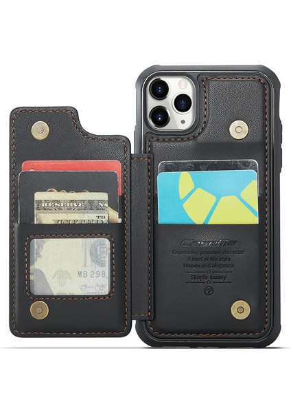 iPhone11 Pro Case Için Kickstand Card Tutucu-Black ile Parlak Telefon Kapağı (Yurt Dışından)