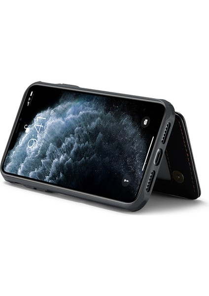 iPhone11 Pro Case Için Kickstand Card Tutucu-Black ile Parlak Telefon Kapağı (Yurt Dışından)