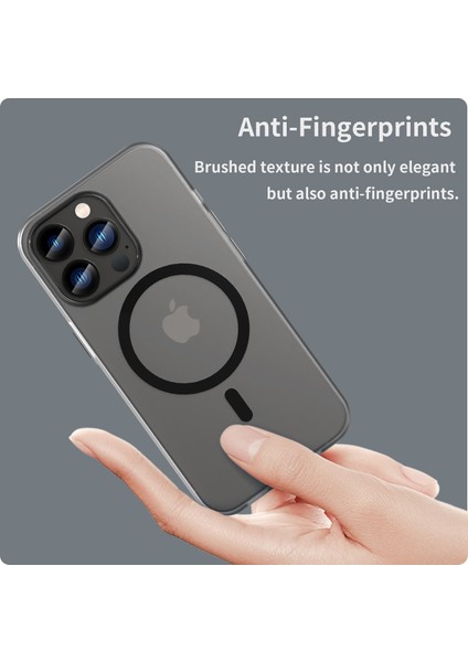 iPhone13 Pro Havova Matt Arka Kapak Manyetik Telefon Kılıfı Black Için (Yurt Dışından)